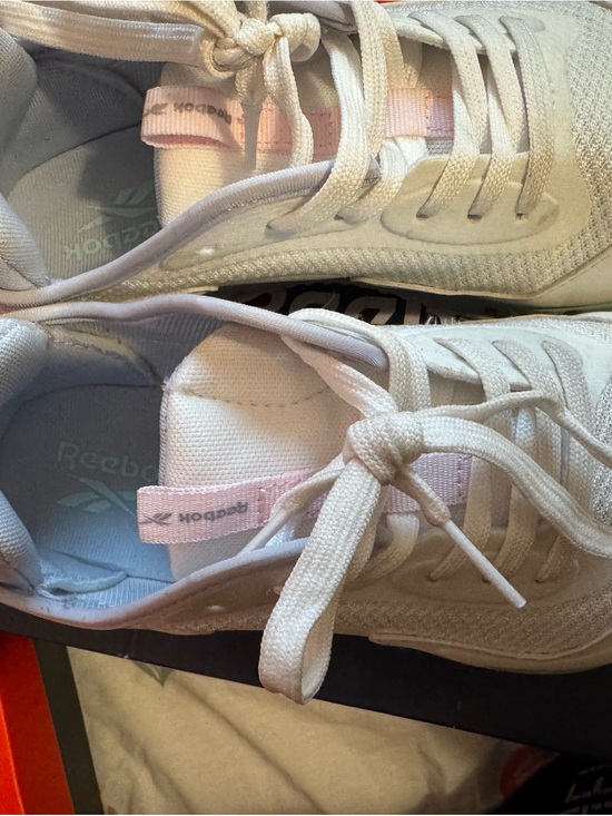Reebok Other - Reebok kids White Sneakers with Light Pink Accents